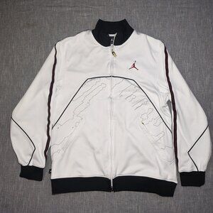 Jordan XX2 Warm Up Jacket Size Medium White Black Full Zip Performance